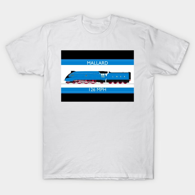 A4 (Mallard) Blue Livery LNER T-Shirt by ontherails